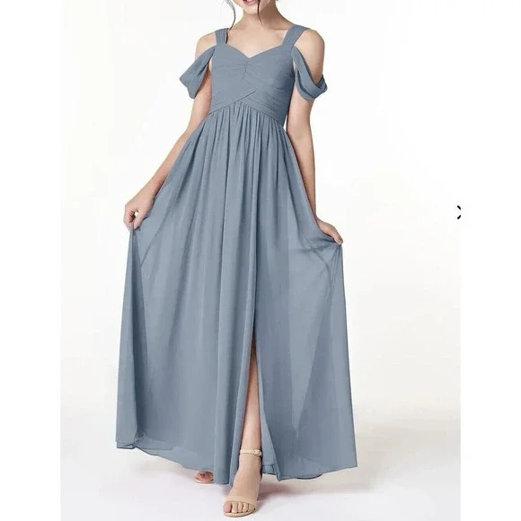 curvy maxi dresses Plus Size Light Blue Balloon Sleeve Maxi Dress
